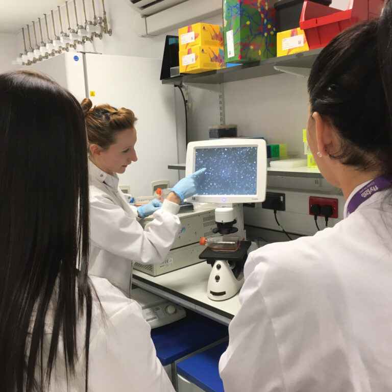 Sam Littler showing laboratory equipment during a lab tour at the OCRB