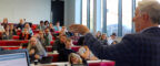 Professor Robert Bristow presenting at a Town Hall