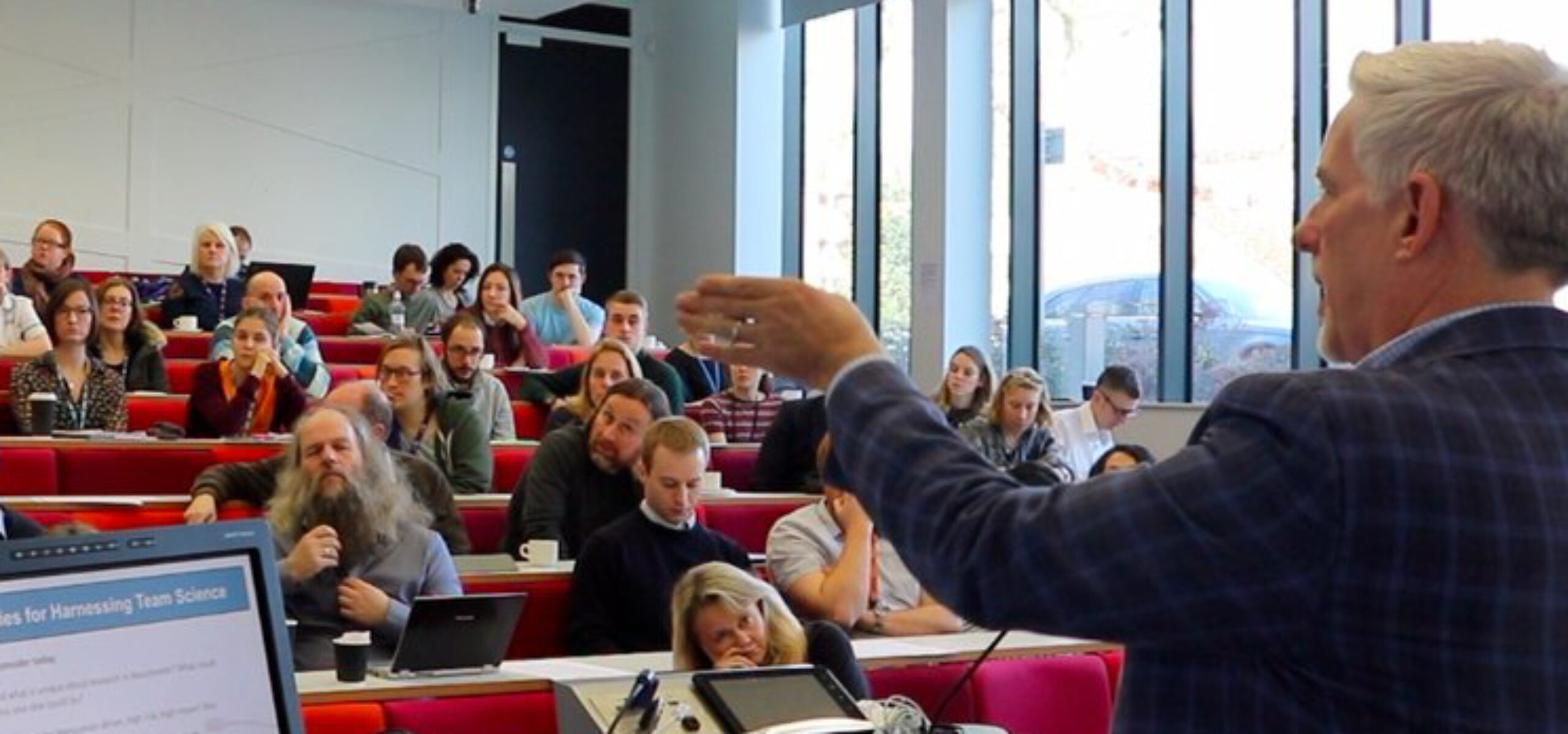 Professor Robert Bristow presenting at a Town Hall