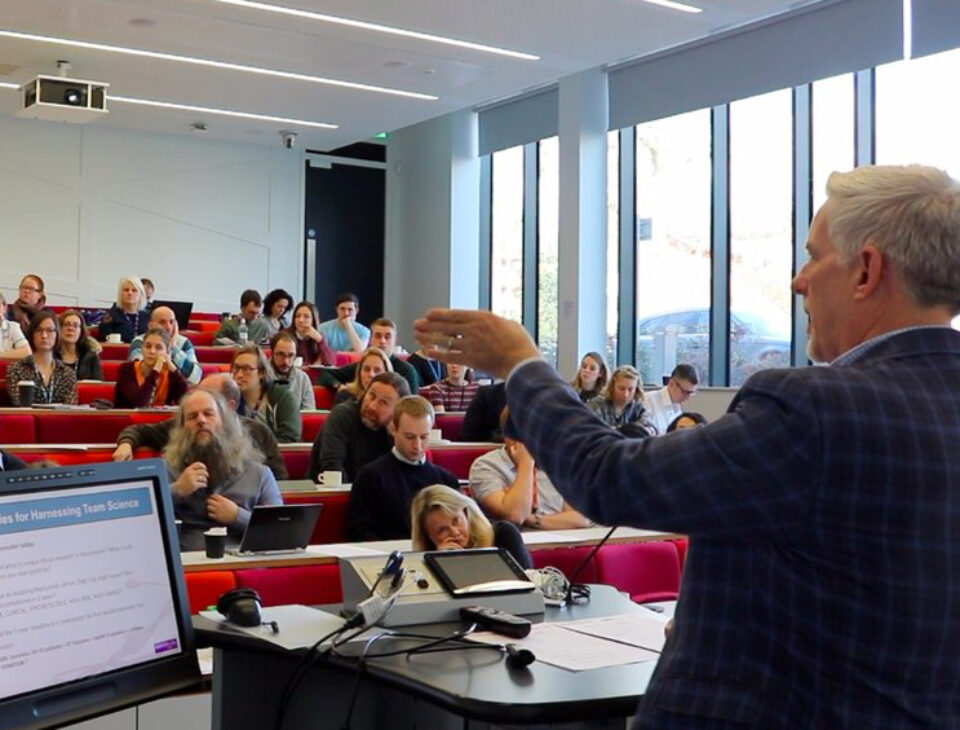 Professor Robert Bristow presenting at a Town Hall