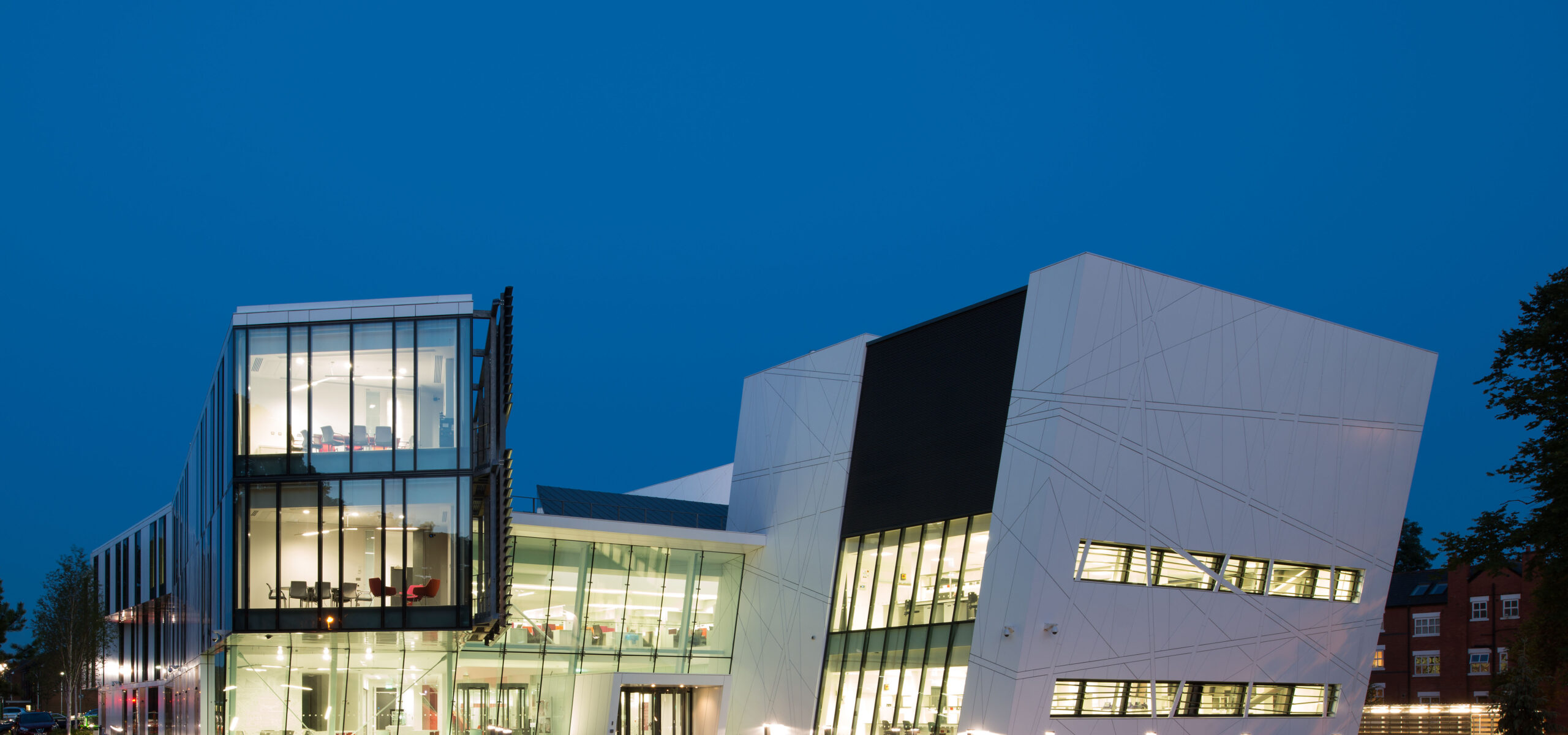 Oglesby Cancer Research Building front at night