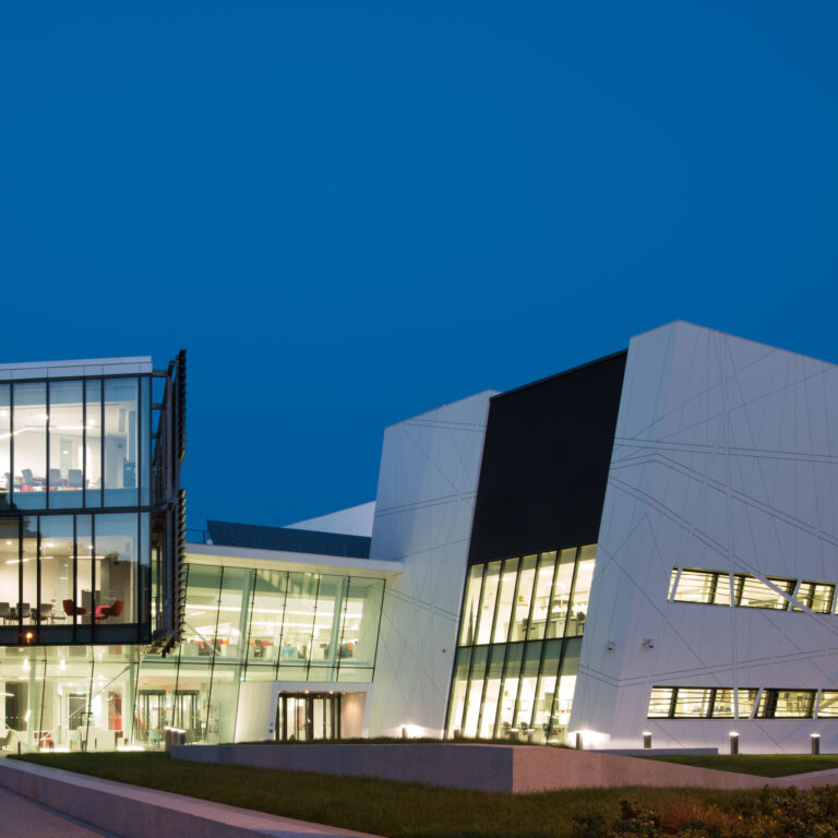 Oglesby Cancer Research Building front at night