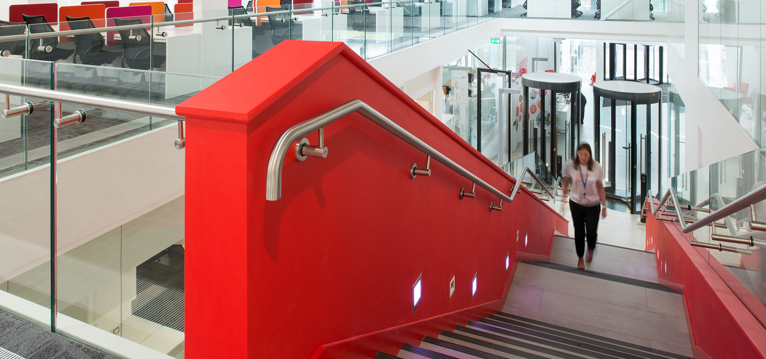 staircase at the Oglesby Cancer Research Building