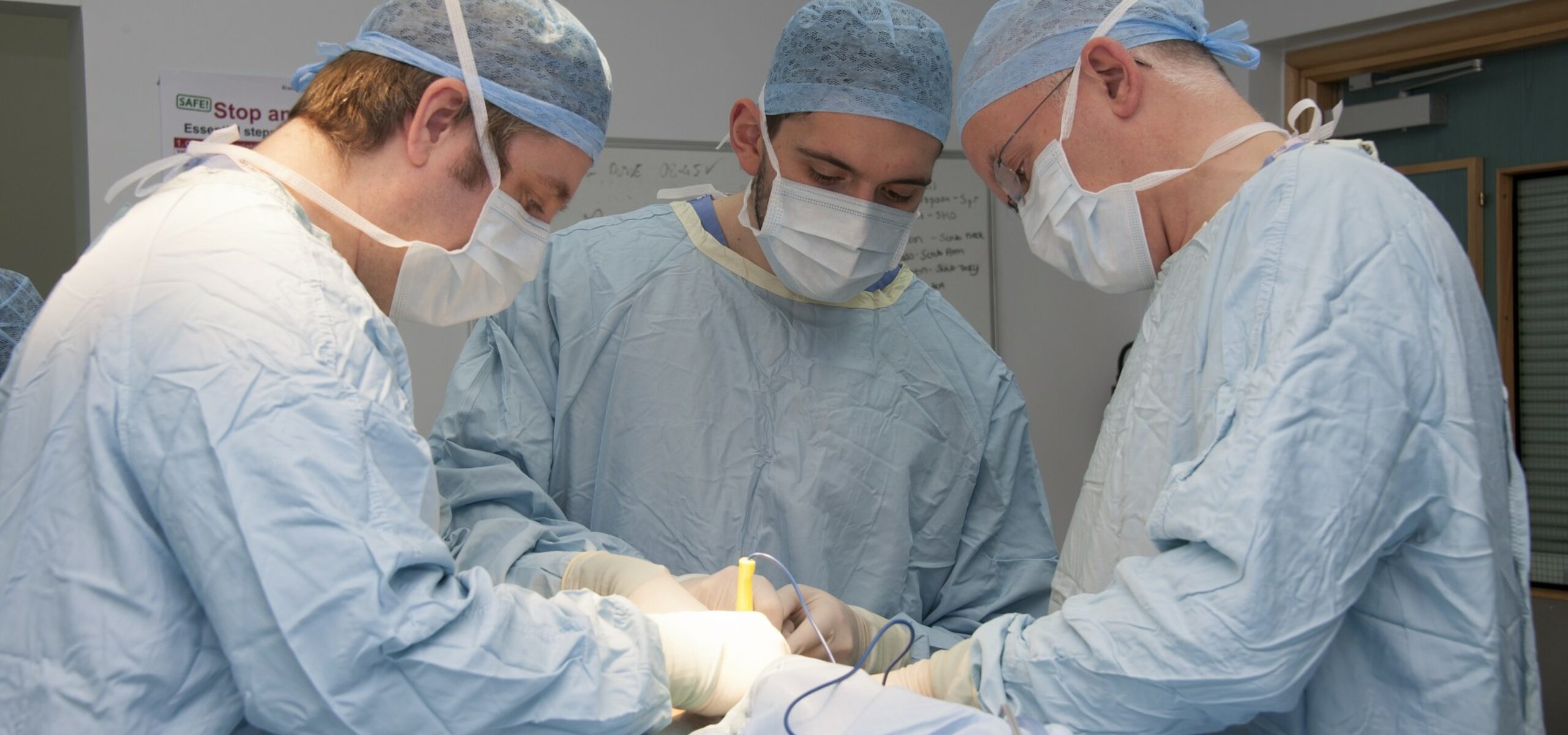 Breast cancer surgeons in theatre