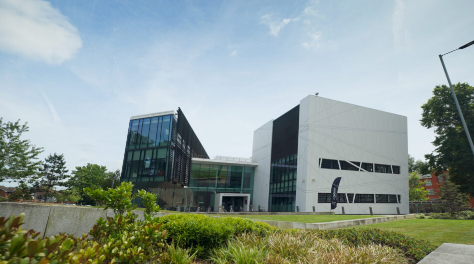 The front entrance to the Oglesby Cancer Research Centre Building