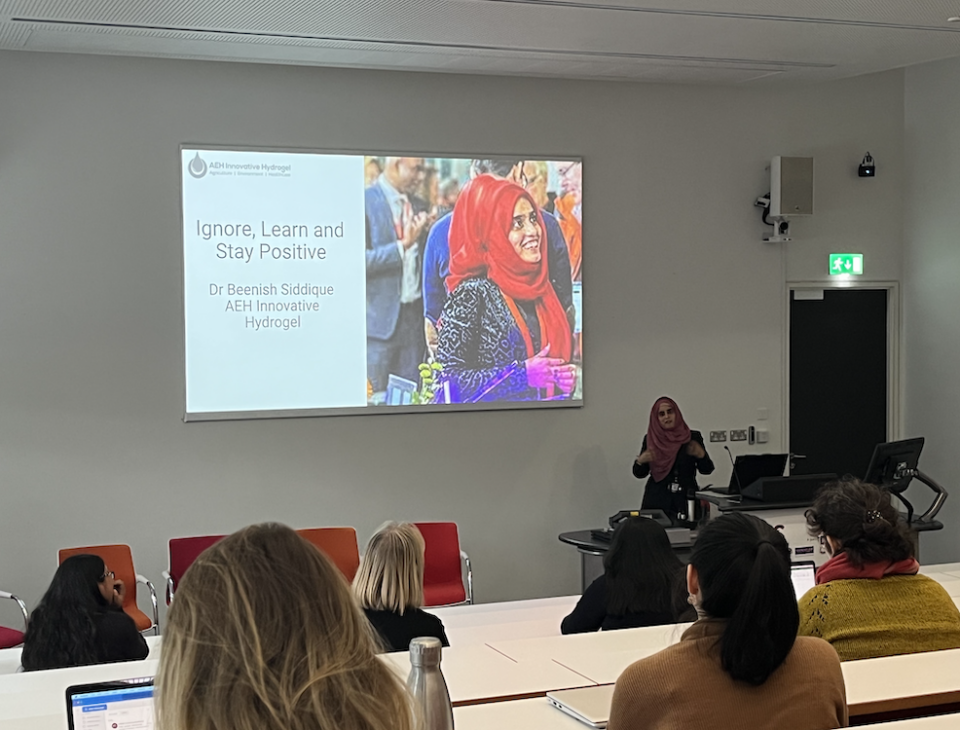 Dr Beenish Siddique presenting at the International Women's Day event in March