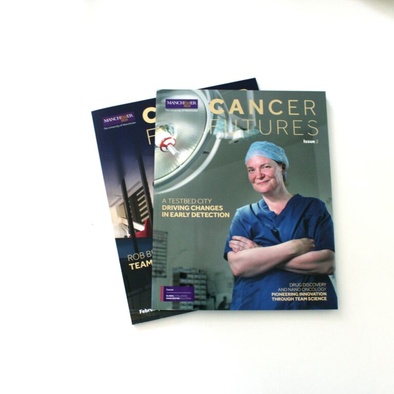 A photo of the Cancer Futures magazine front cover