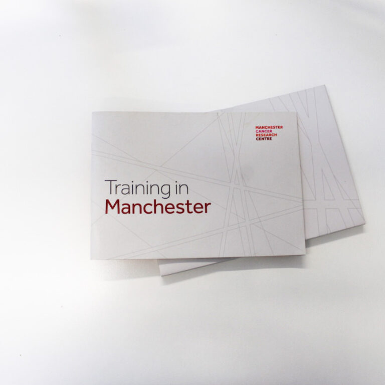 A photo of the Training in Manchester brochure front cover