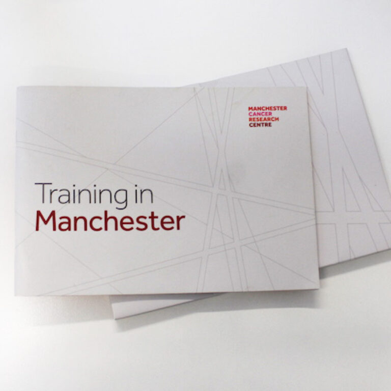 A photo of the Training in Manchester brochure front cover