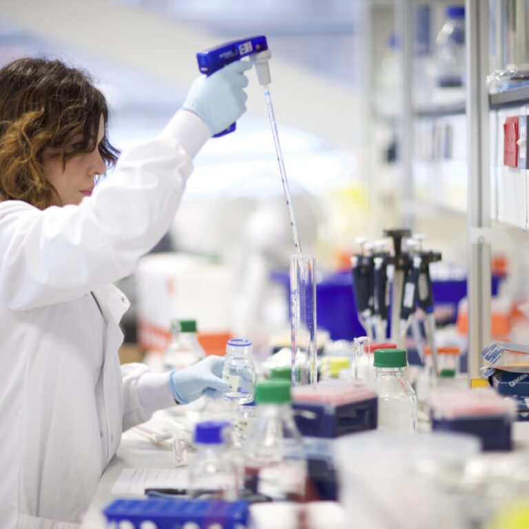 A student in a laboratory