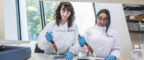 Two students in a laboratory