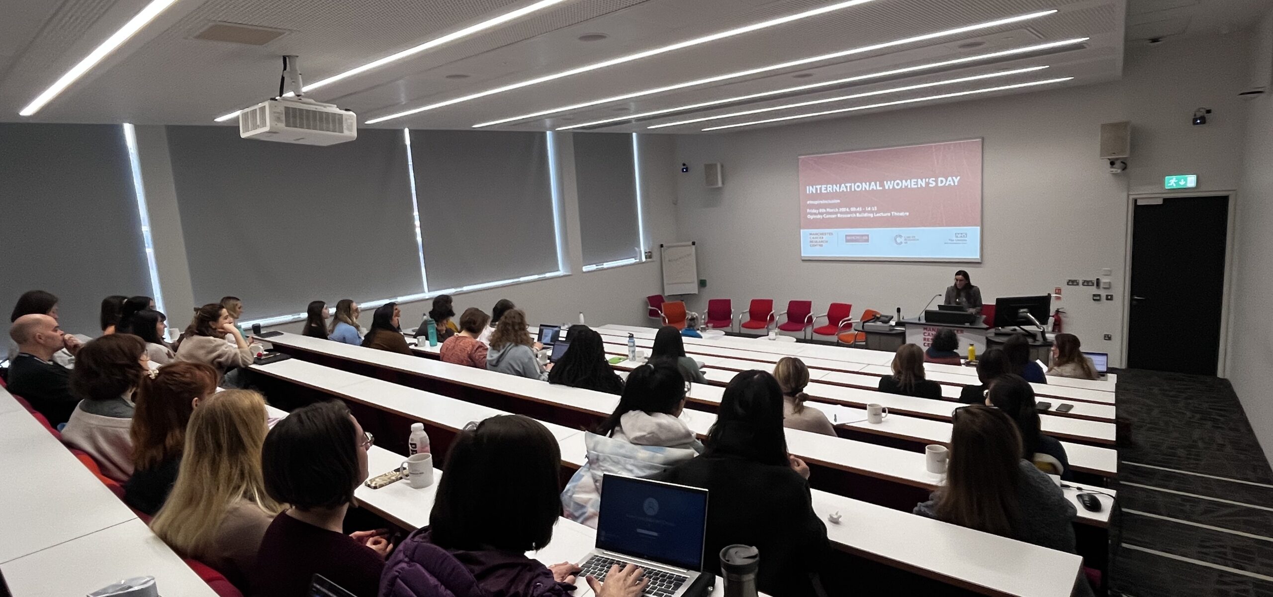 Dr Simona Valletta opening the Internal Women's Day 2024 event at the OCRB