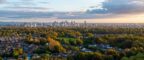 Manchester skyline panorama from Heaton Park, Prestwich.