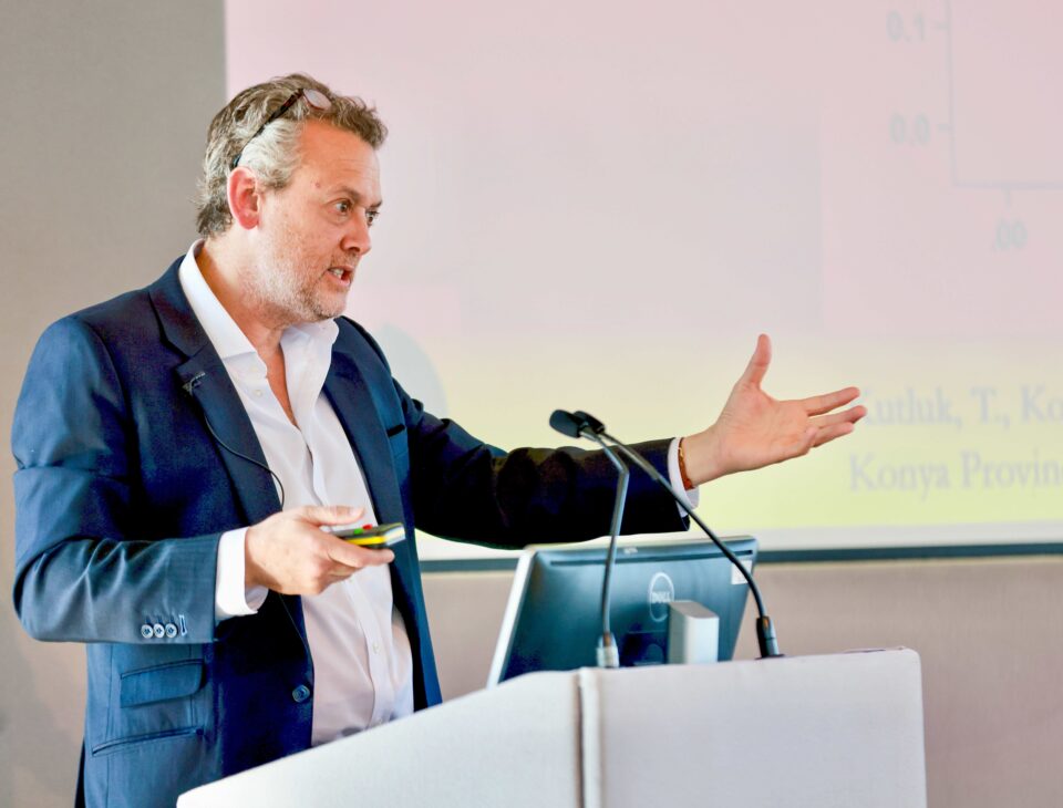 Professor Richard Sullivan, Director, Institute of Cancer Policy and Co-Director of the Centre for Conflict & Health Research, delivering a keynote speech.