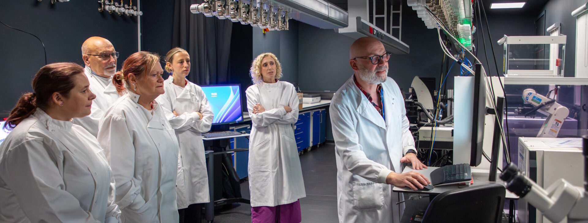 The Oddfellows and Prevent Breast Cancer during a tour of MCRC